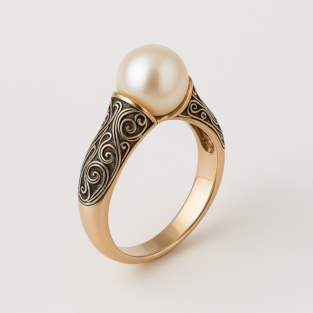Luna™ | Bague Vintage Dorée en Perle