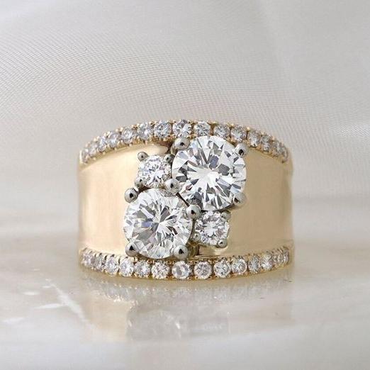 Luna™ | Bague Vintage Dorée en Zirconia Brillant
