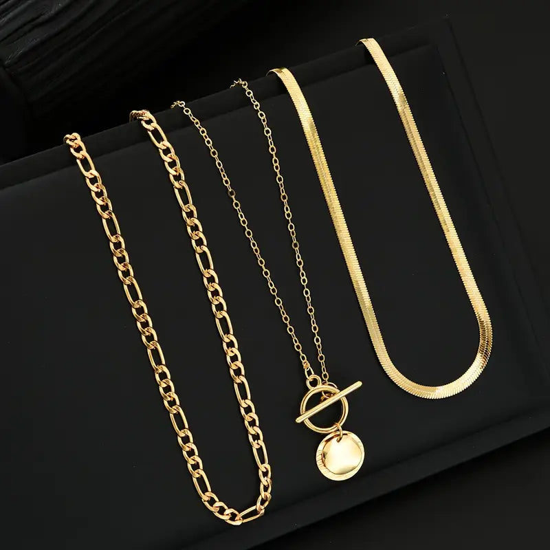Collier superposé en pièces texturées Savira | Or