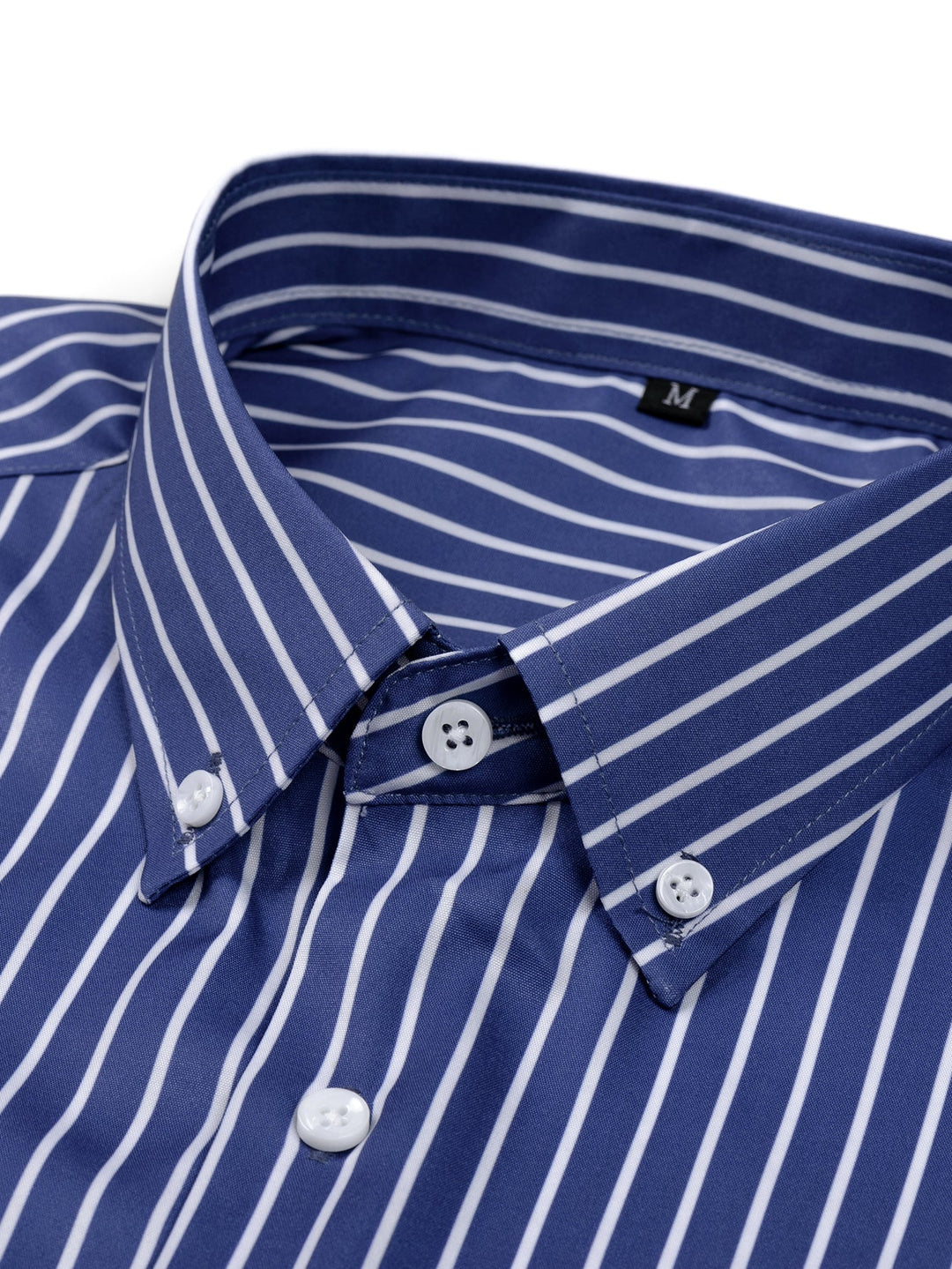 Chemise à rayures à manches longues avec boutons & Pantalon droit à taille élastique