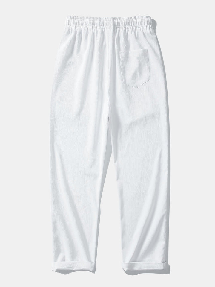Chemise Cubaine en Jacquard Texturé & Pantalons Droits Texturés Anti-Rides