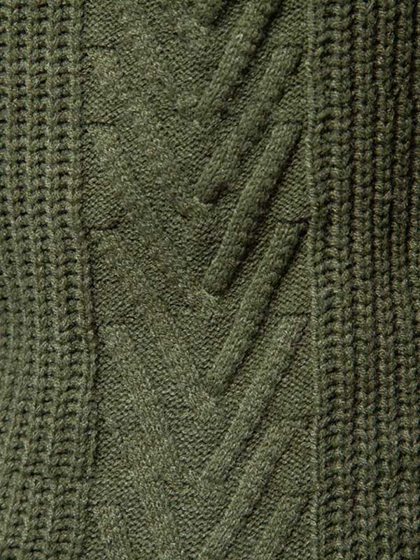 Pull jacquard décontracté à col montant demi en couleur unie pour homme