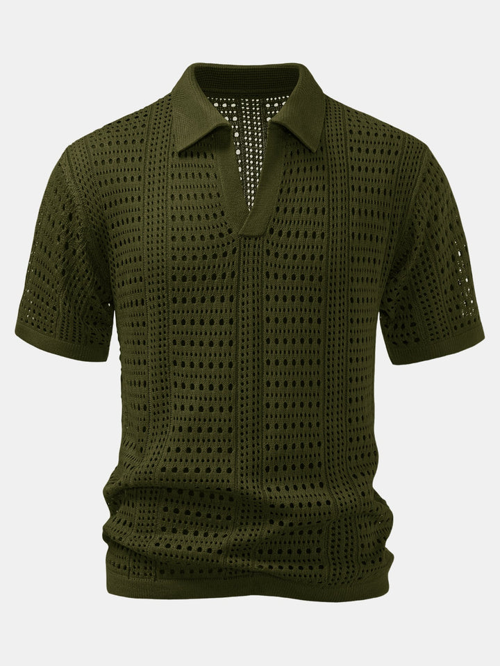 Chemise Polo à col en V avec crochet
