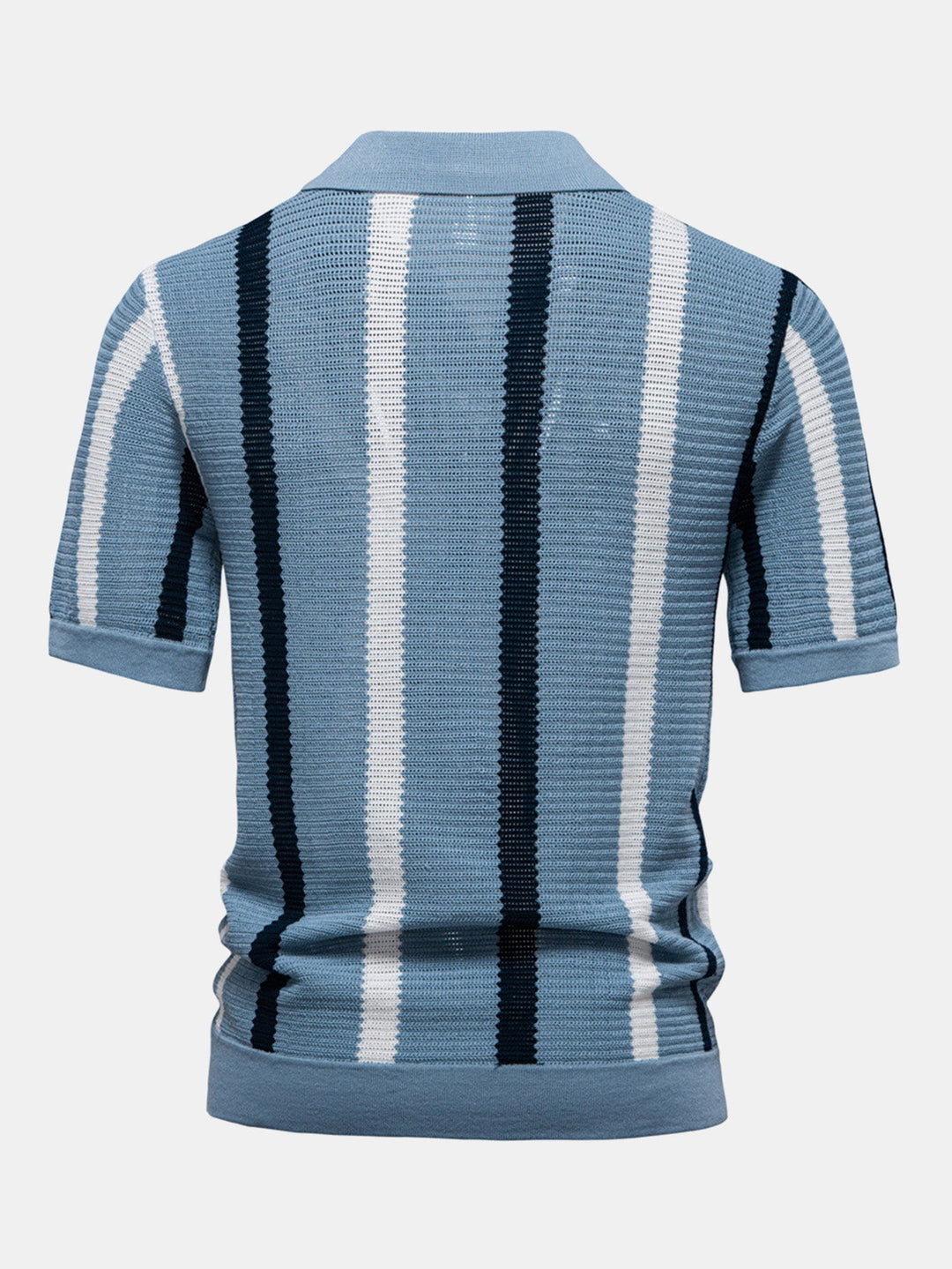 Polo à col en V en maille rayée