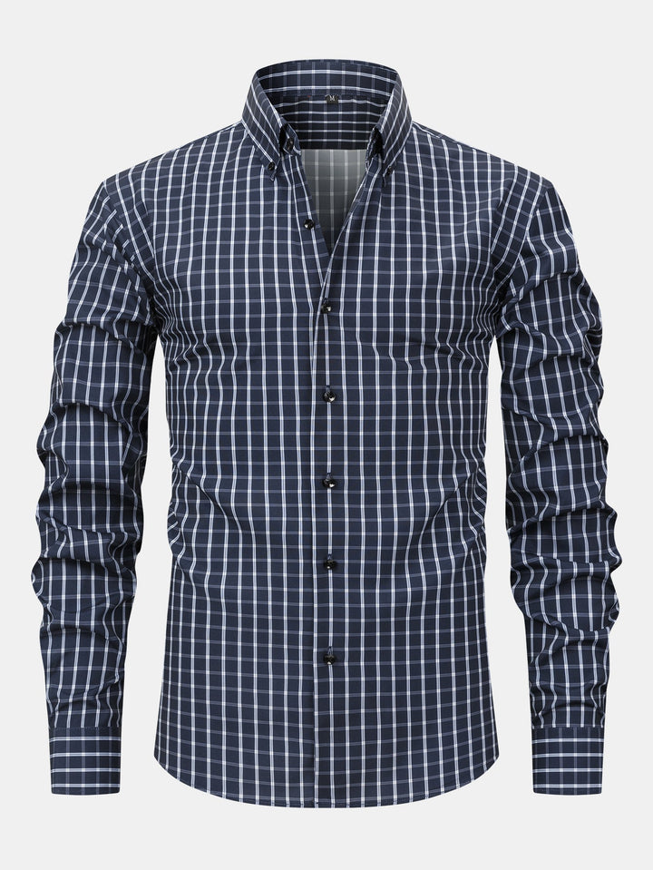 Chemise à carreaux à manches longues avec boutons