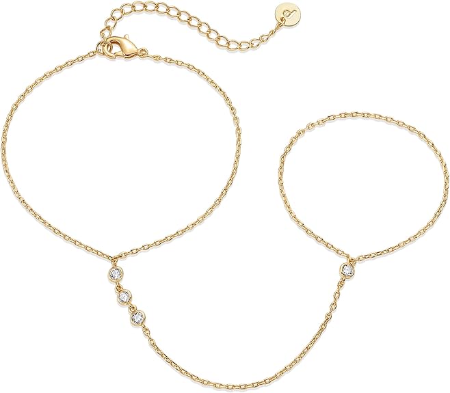 Bracelet de main en perles | Or