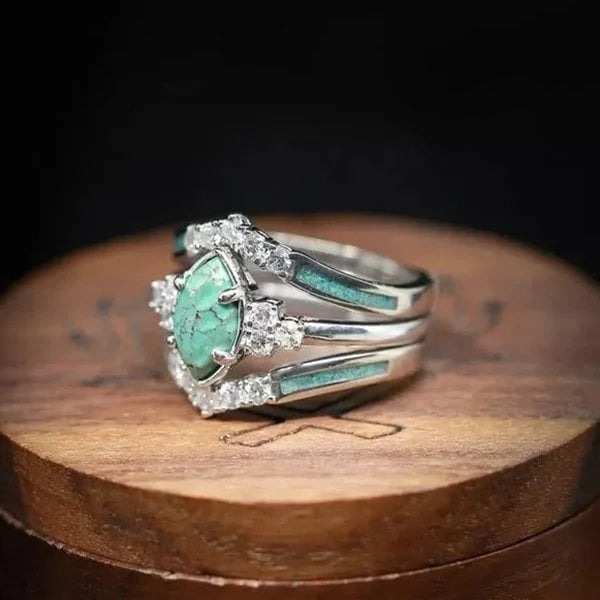 Luna™ | Bague en Diamant Turquoise Naturelle