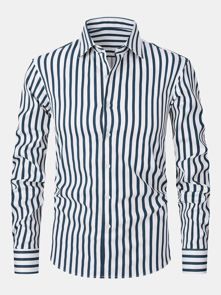 Chemise à rayures à manches longues avec boutons