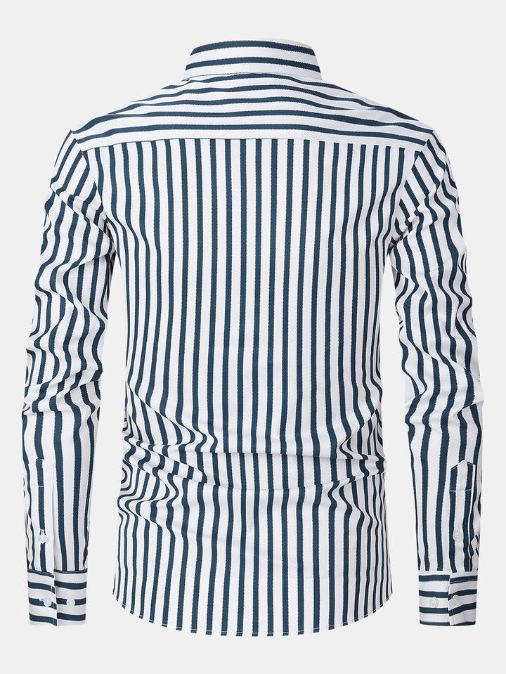 Chemise à rayures à manches longues avec boutons