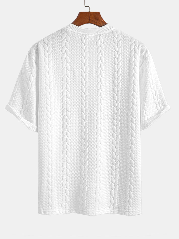 T-shirt Jacquard à manches mi-longs de détente