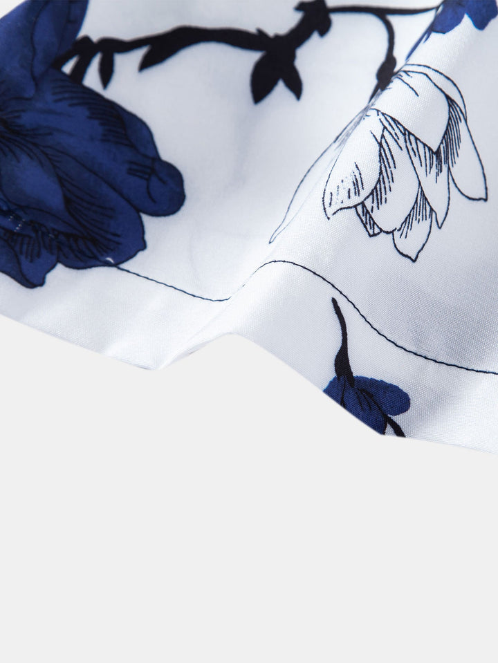 Chemise boutonnée à imprimé floral patchwork