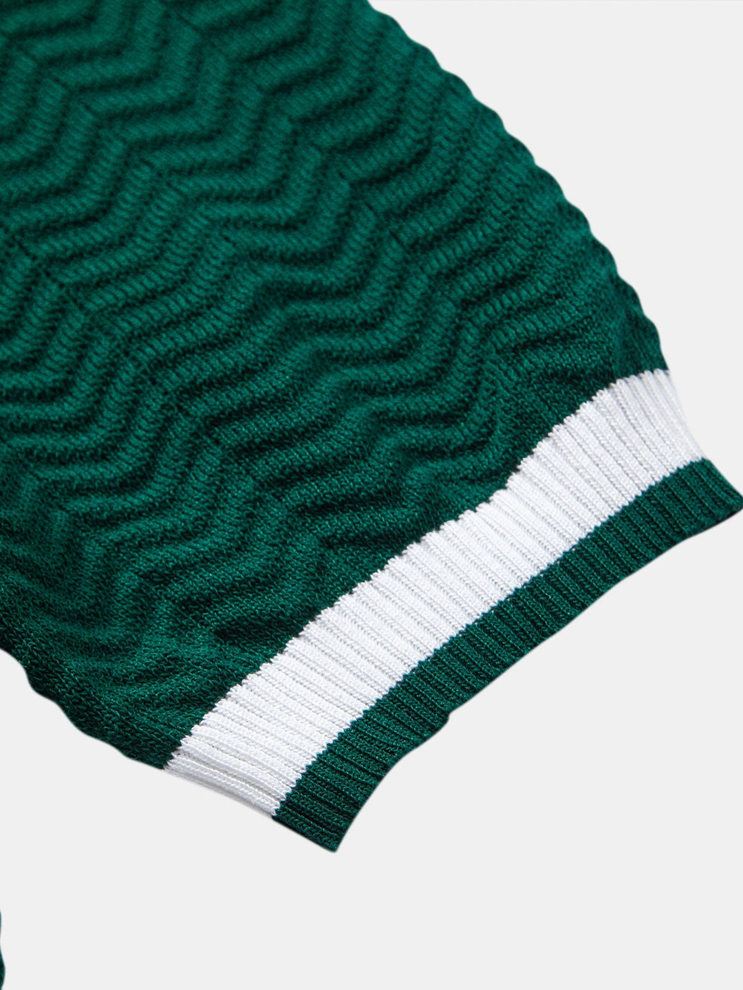 Polo à col en V en maille à contraste de texture