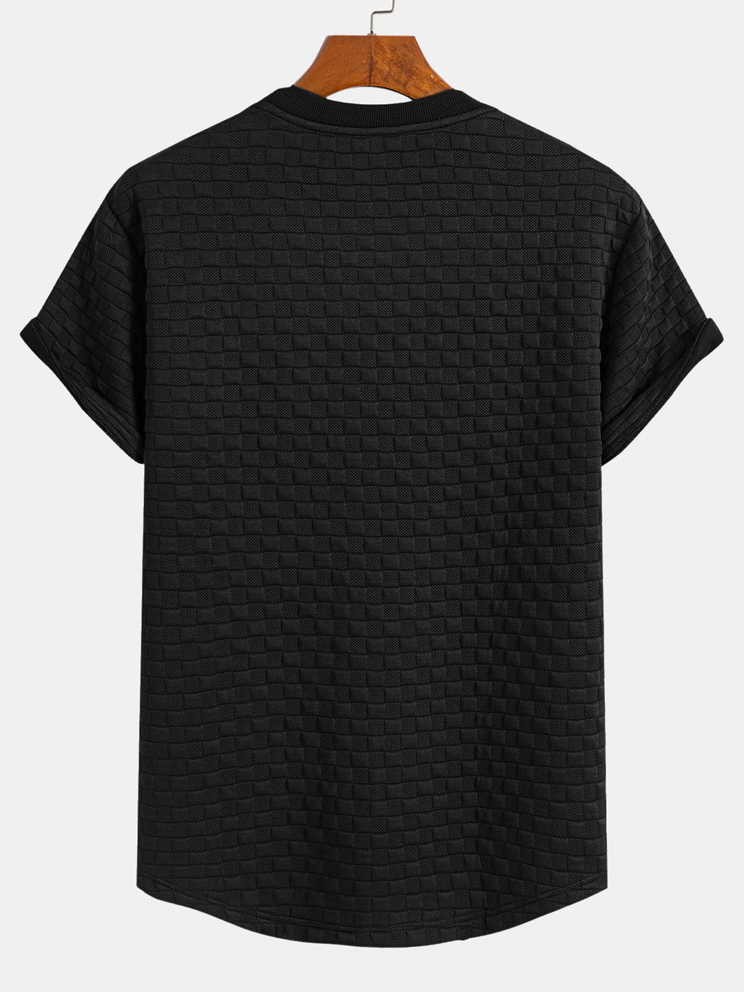 T-shirt à damier jacquard arc ourlet