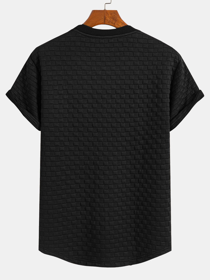 T-shirt à damier jacquard arc ourlet