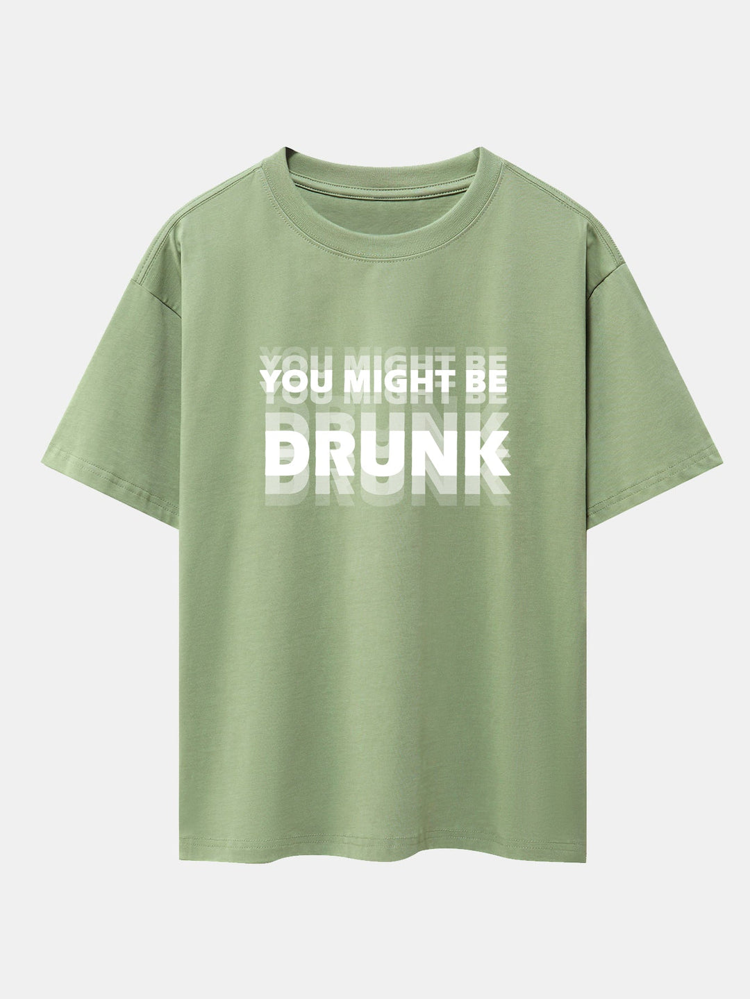 T-shirt oversize à épaules tombantes "You Might Be Drunk Print"