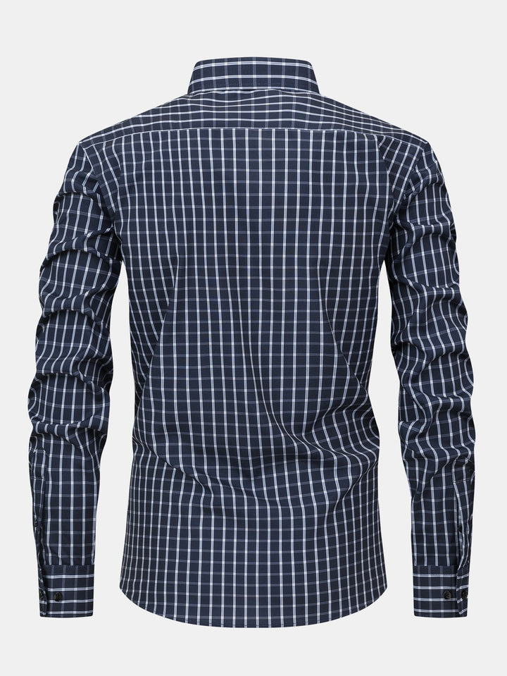 Chemise à carreaux à manches longues avec boutons