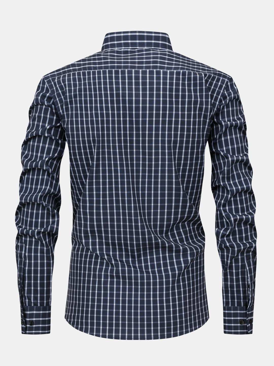 Chemise à carreaux à manches longues avec boutons & Pantalon droit à taille élastique