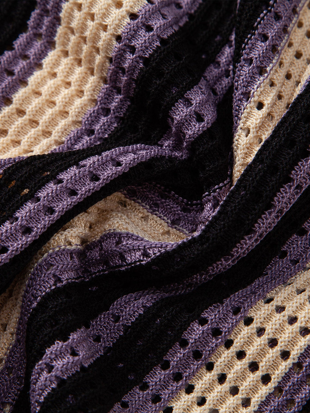 Chemise en crochet à œillets rayés