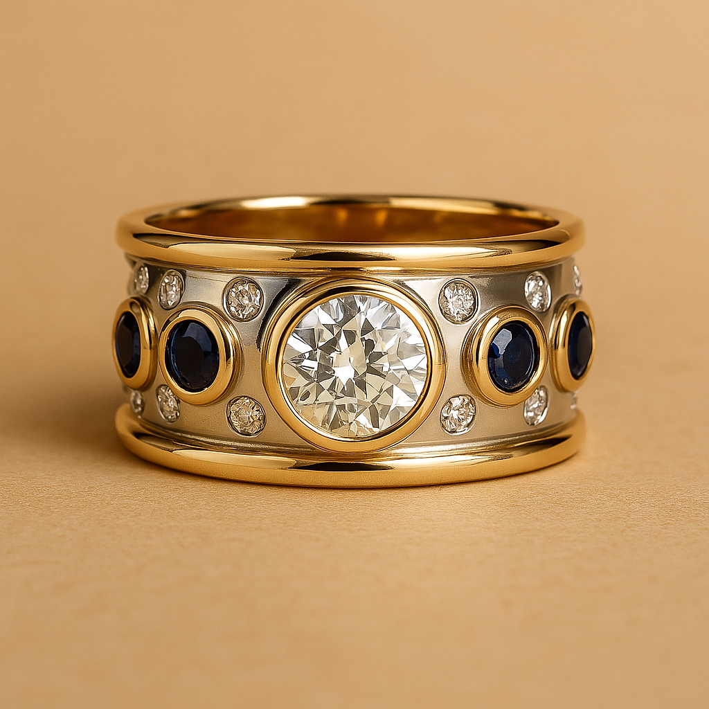Livia™ | Bague Vintage Incrustée d'Or et Zirconia