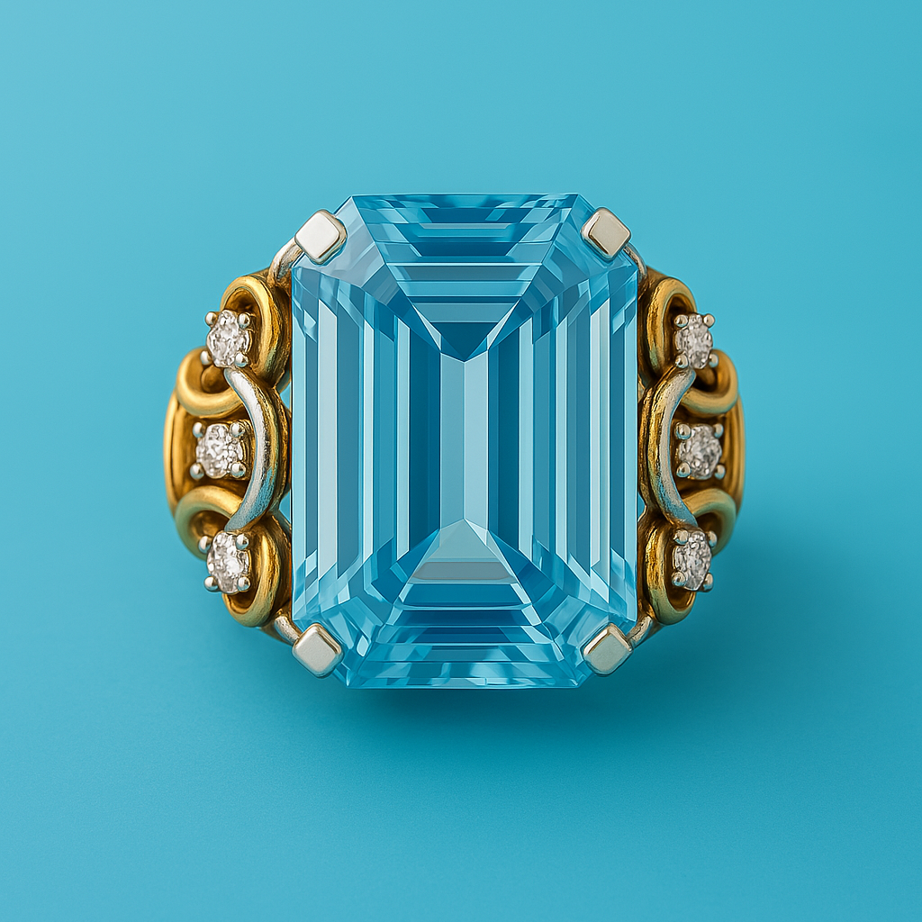 Luna™ | Bague Superposée Élégante avec Zirconia Bleu Vintage