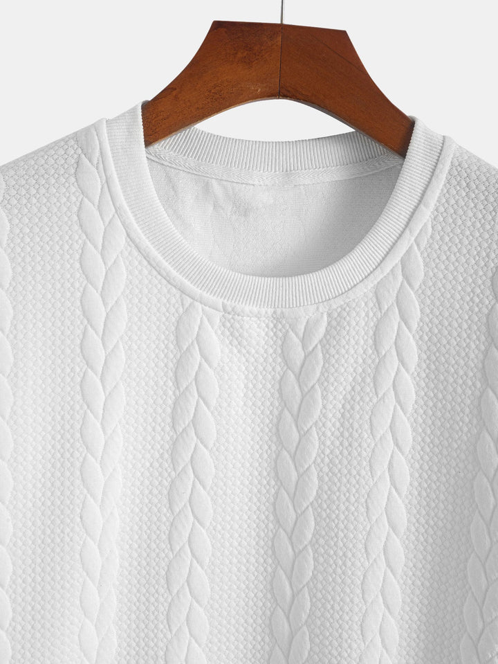 T-shirt Jacquard à manches mi-longs de détente