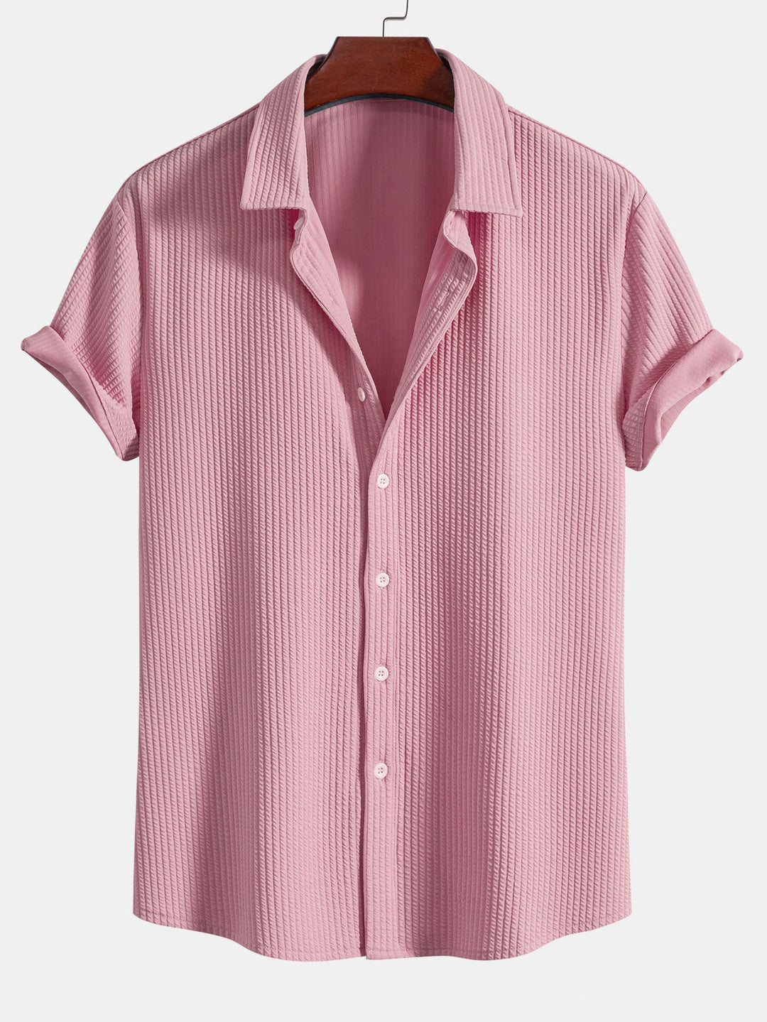 Chemise boutonnée à côte musculaire