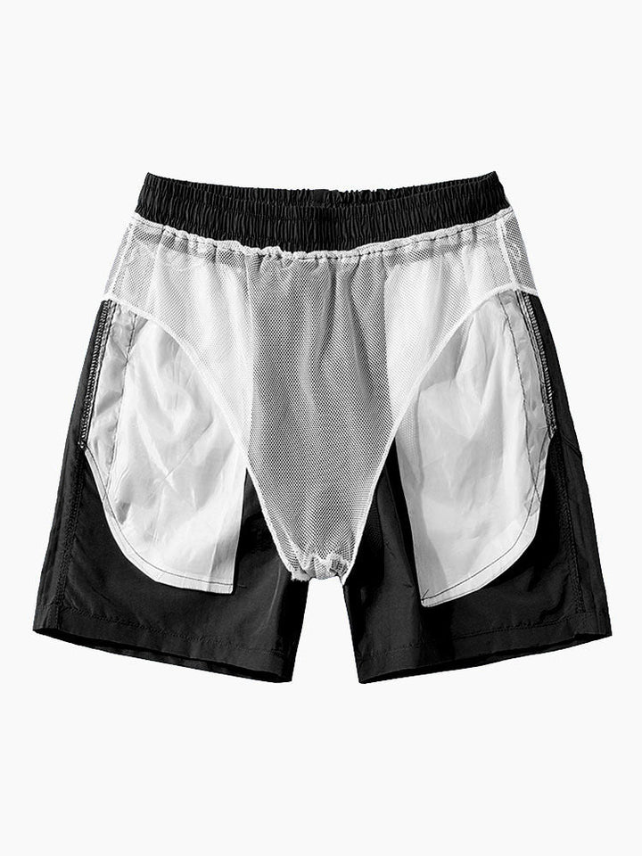 Chemise à boutons imprimée palmiers & short de bain