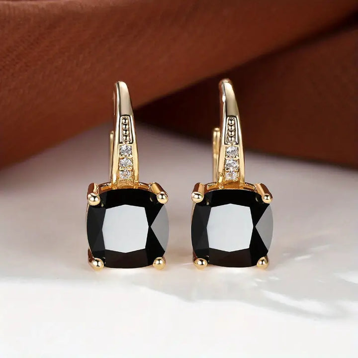 Boucles d'oreilles créoles en pierre mystique | Or
