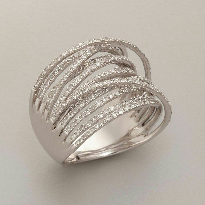 Luna™ | Bague Vintage Superposée en Zirconia Argentée