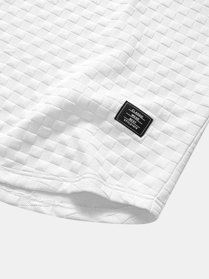 T-shirt à damier jacquard arc ourlet
