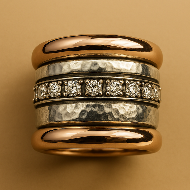 Luna™ | Bague Vintage Épaisse Superposée en Or