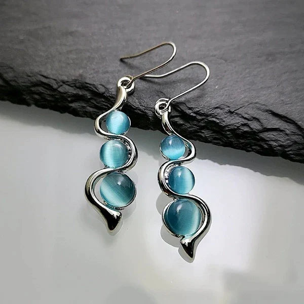 Celestia™ | Boucles d'oreilles pendantes en cristal bleu scintillant
