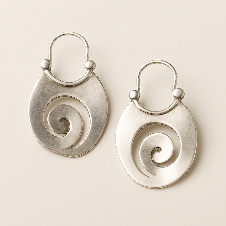 Luna™ | Boucles d'oreilles vintage à design irrégulier en argent