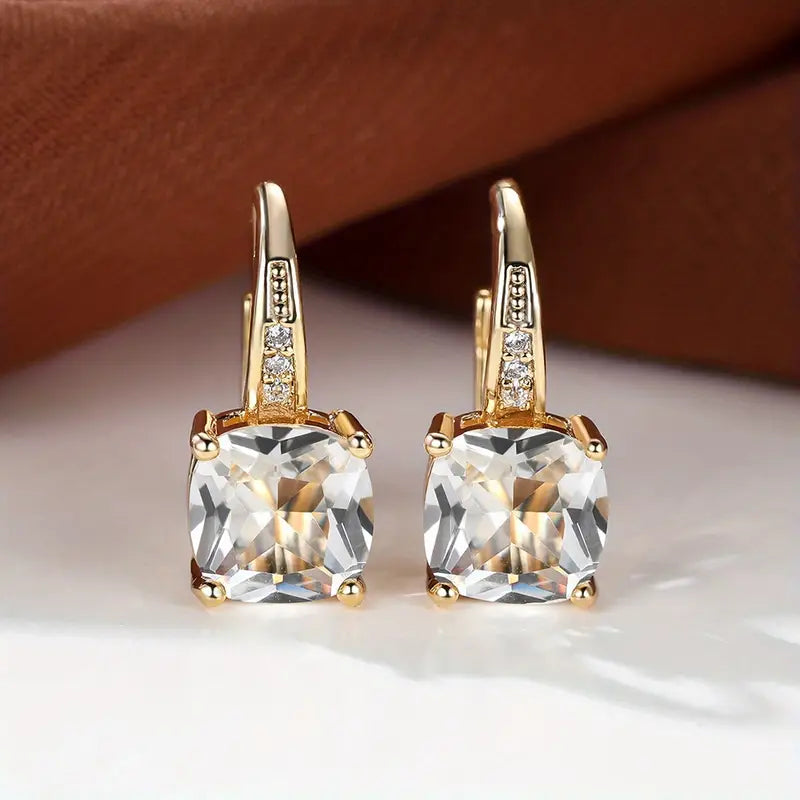 Boucles d'oreilles en forme de cercle en pierre mystique | Or