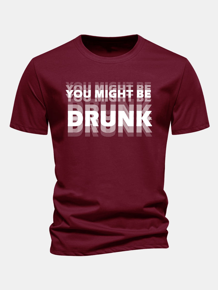 T-shirt en coton Regular Fit avec imprimé You Might Be Drunk