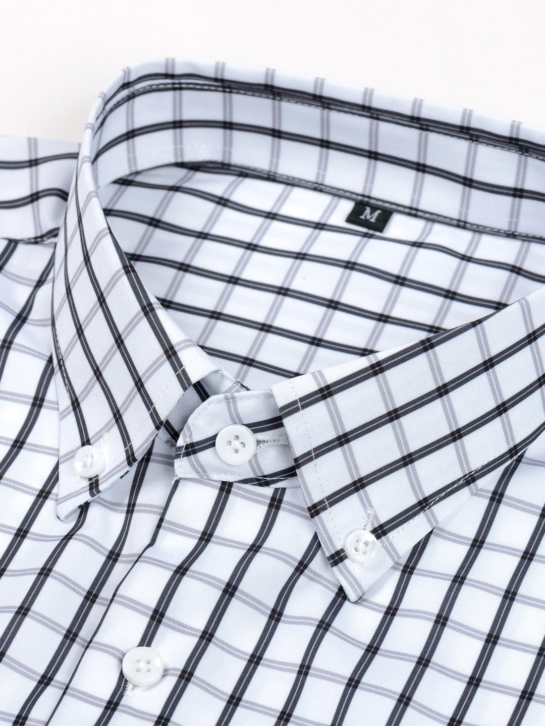 Chemise à carreaux à manches longues avec boutons & Pantalon droit à taille élastique