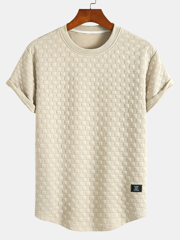 T-shirt à damier jacquard arc ourlet