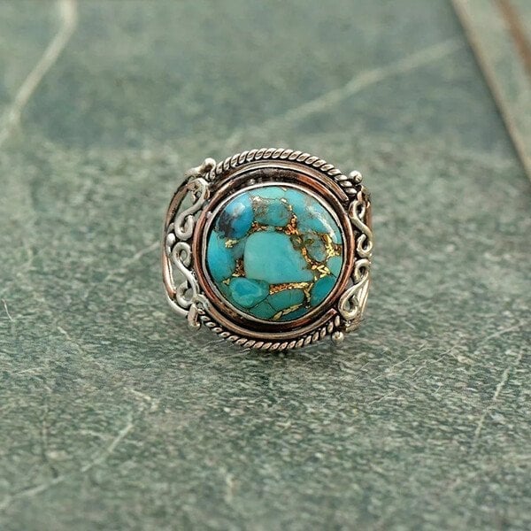 Ayla™ | Bague Boho Turquoise Élégante