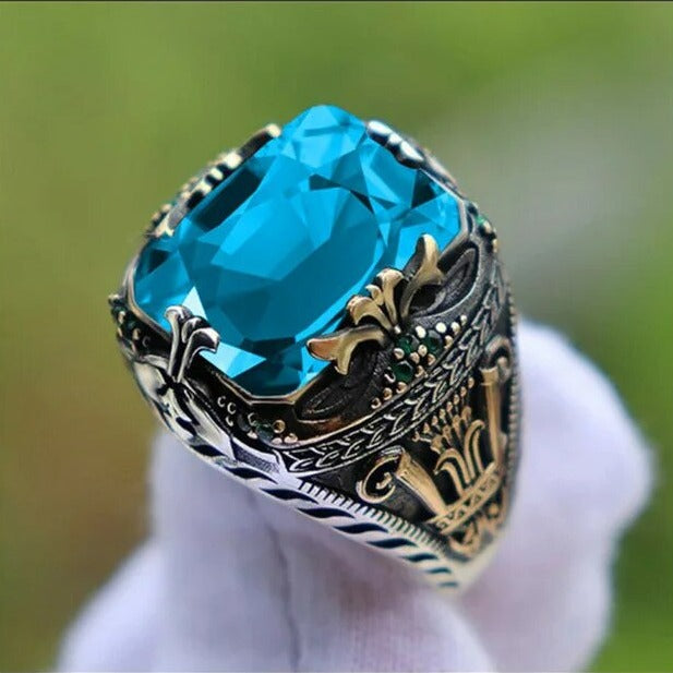 Turquoise™ | Bague Sceau Vintage Élégante