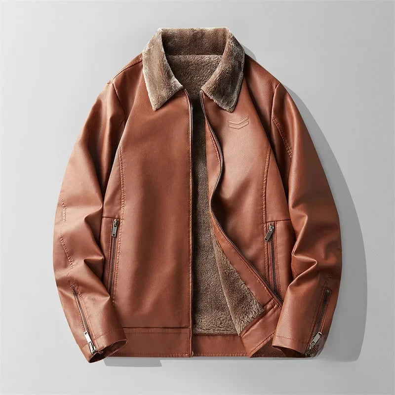 Charles | Veste en Cuir Doublée Chaude