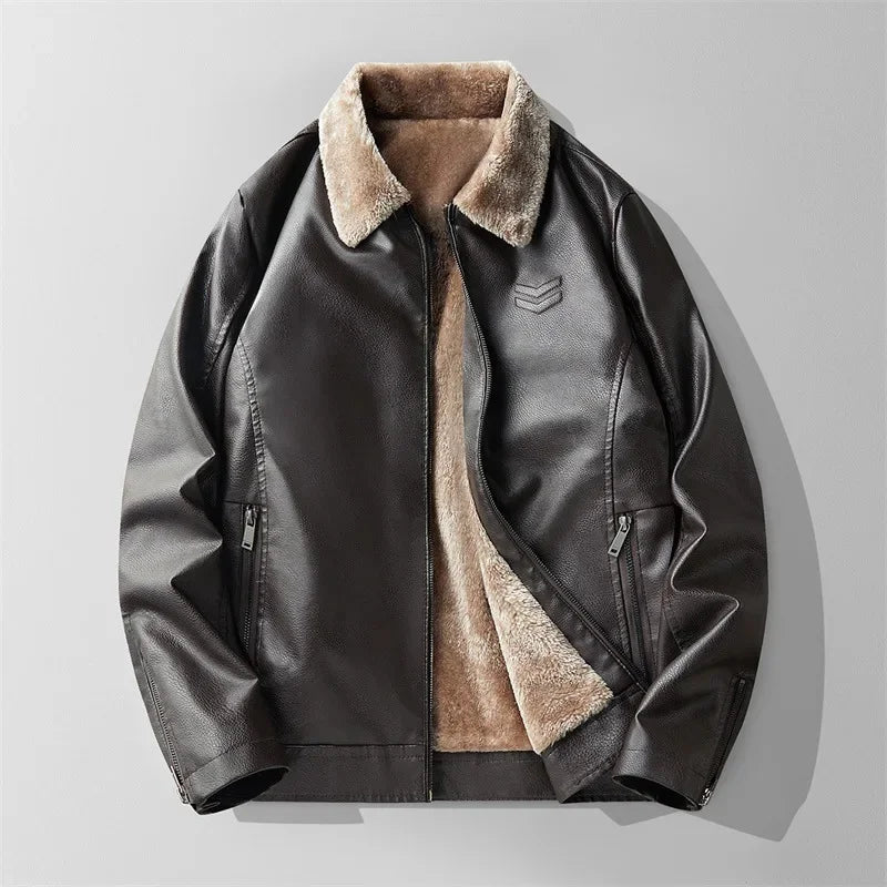Charles | Veste en Cuir Doublée Chaude