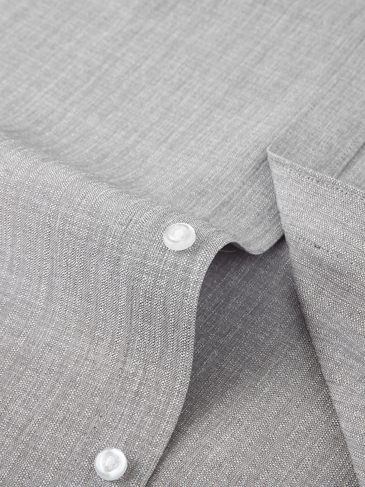 Chemise texturée à col montant et manches longues