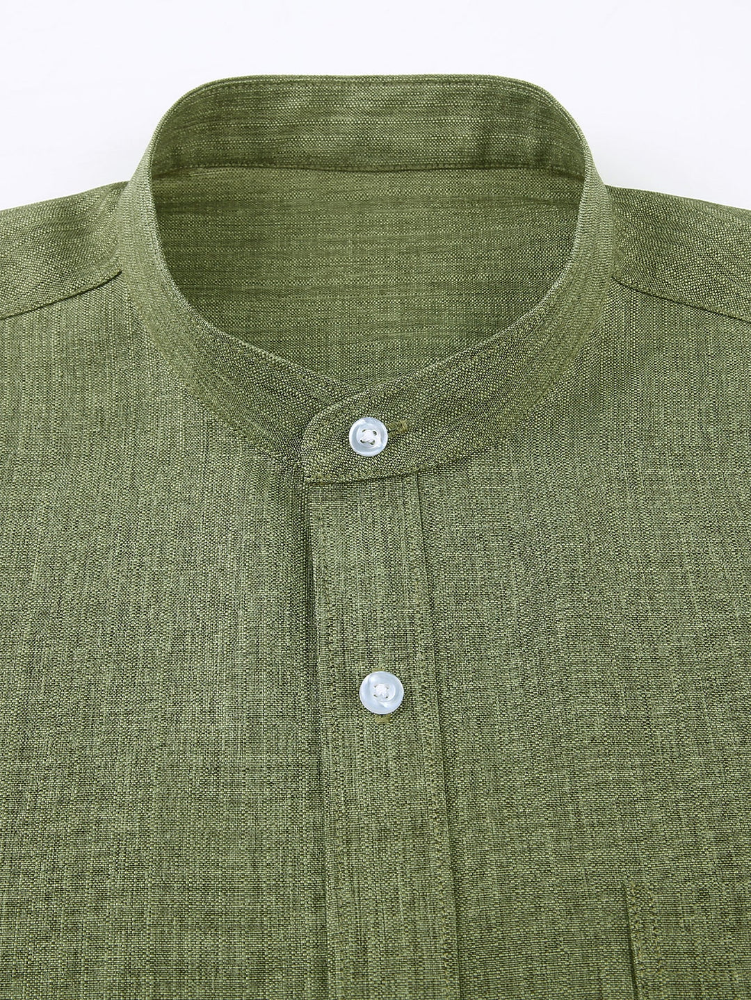 Chemise texturée à col montant et manches longues