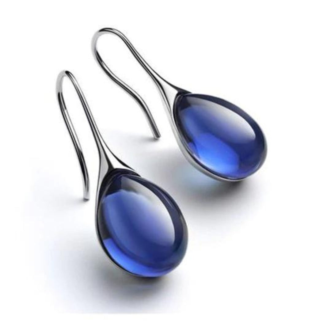 Boucles d'oreilles en cristal en or et argent