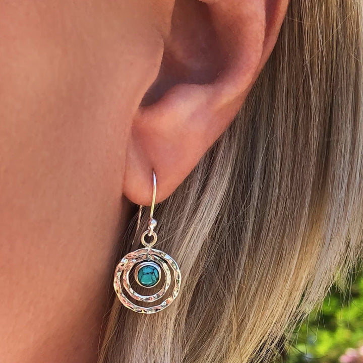 Luna™ | Boucles d'oreilles Boho Saturne en Turquoise