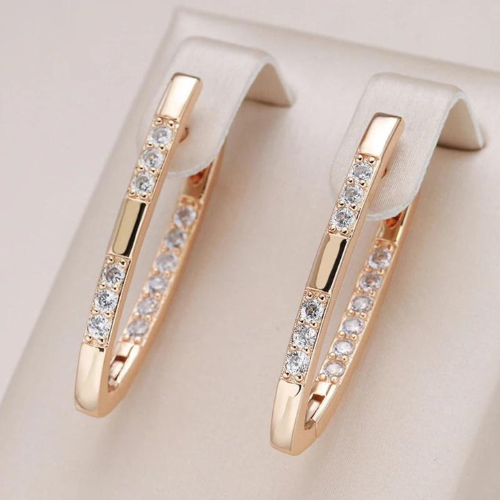 Boucles d'oreilles en zirconium doré