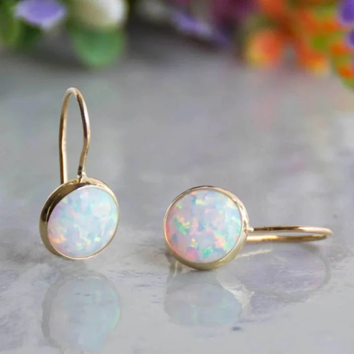 Opaline™ | Boucles d'oreilles vintage en opale blanche