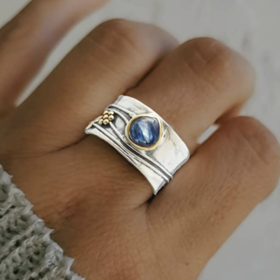 Liora™ | Bague de Méditation en Gemmes Bohémiennes