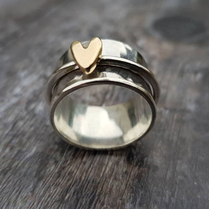 Luna™ | Bague Cœur Doré Élégante
