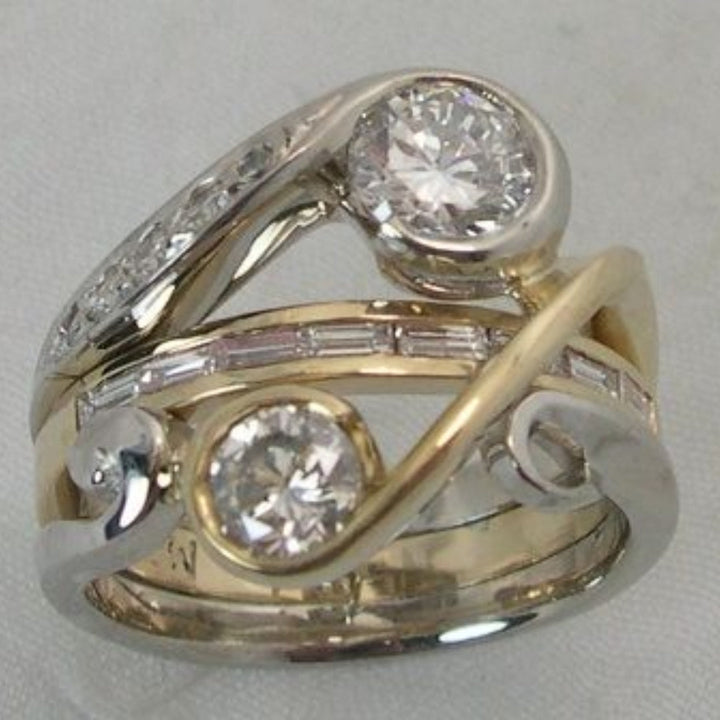 Luna™ | Bague Vintage Dorée et Argentée en Zirconia